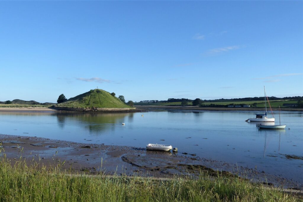 Church Hill from the other side of the river at Alnmouth